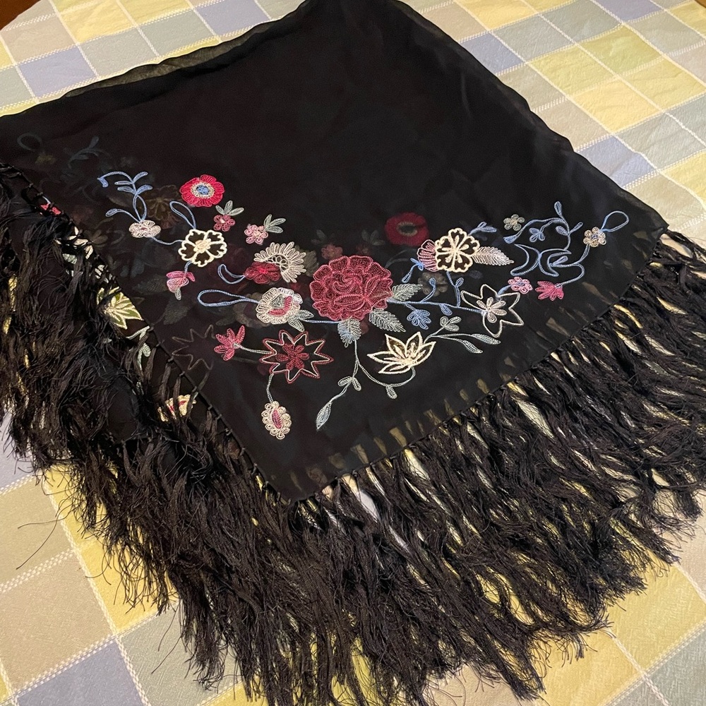 Sterling Styles crewel scarf.